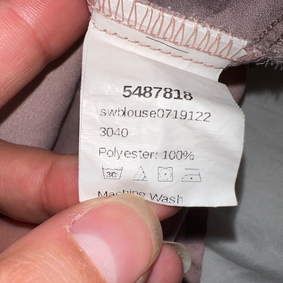 SHEIN | High Ruffle Collar Keyhole Back Short Sleeve Pearl Embellished Blouse - Picture 10 of 13